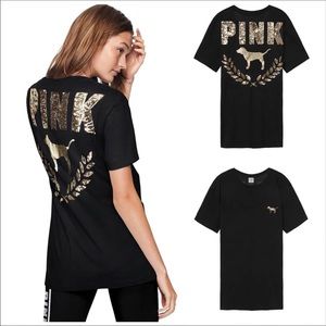 VS Pink Bling Campus Tee Shirt Victoria’s Secret S
